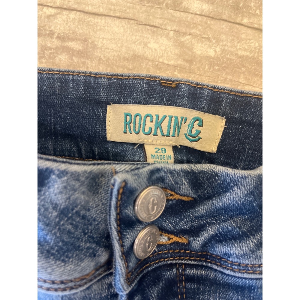 Rockin 29 Denim Flare Jeans Bell Bottoms Blue Wash Women's Fashion‎